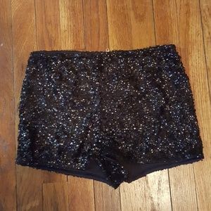High waisted sequin shorts